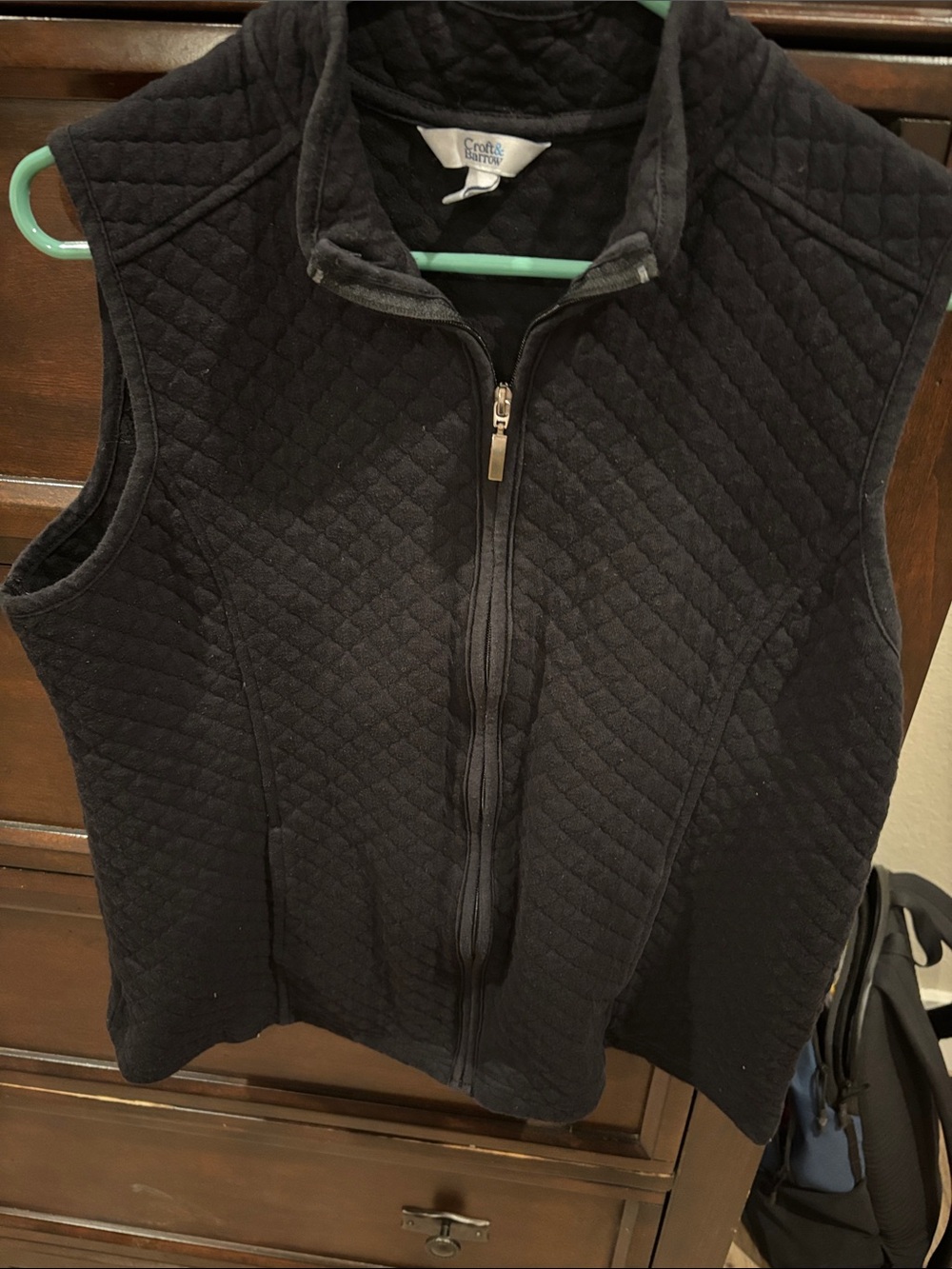Ladies Quilted Full-Zip Vest - Black